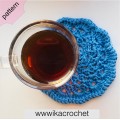 Blue flower crochet coaster pattern