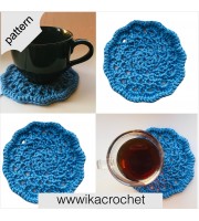 Blue flower crochet coaster pattern