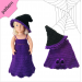 Halloween doll clothes patterns ''ISABELLA'' 18 inch Dress Shoes Hat pattern Purple Dress 