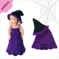 Halloween doll clothes patterns  'OPHELIA''18 inch Dress Shoes Hat pattern Purple Dress ''OPHELIA''