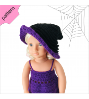 Halloween doll clothes patterns ''ISABELLA'' 18 inch Dress Shoes Hat pattern Purple Dress 