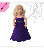 Halloween doll clothes patterns  'OPHELIA''18 inch Dress Shoes Hat pattern Purple Dress ''OPHELIA''