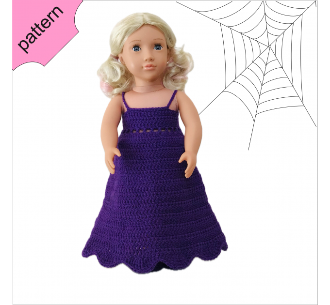 Halloween doll clothes patterns  'OPHELIA''18 inch Dress Shoes Hat pattern Purple Dress ''OPHELIA''