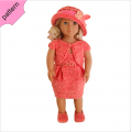 Crochet doll clothes pattern 18 inch Dress Shoes Hat Crochet pattern Pink Dress ''ELEANORE'' 