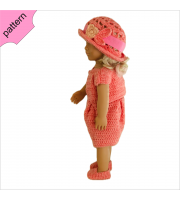 Crochet doll clothes pattern 18 inch Dress Shoes Hat Crochet pattern Pink Dress ''ELEANORE'' 