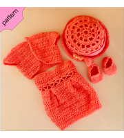 Crochet doll clothes pattern 18 inch Dress Shoes Hat Crochet pattern Pink Dress ''ELEANORE'' 