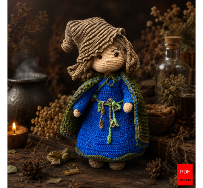 Crochet Green Witch Doll Amigurumi Pattern