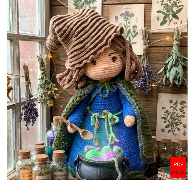 Crochet Green Witch Doll Amigurumi Pattern