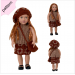 Crochet doll clothes pattern ''AVA'' 18 inch  brown top, beret, skirt and bag