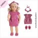 Crochet doll clothes pattern 18 inch Dress Shoes Headband Crochet  pattern Rose pink Dress ''BRIGITA''