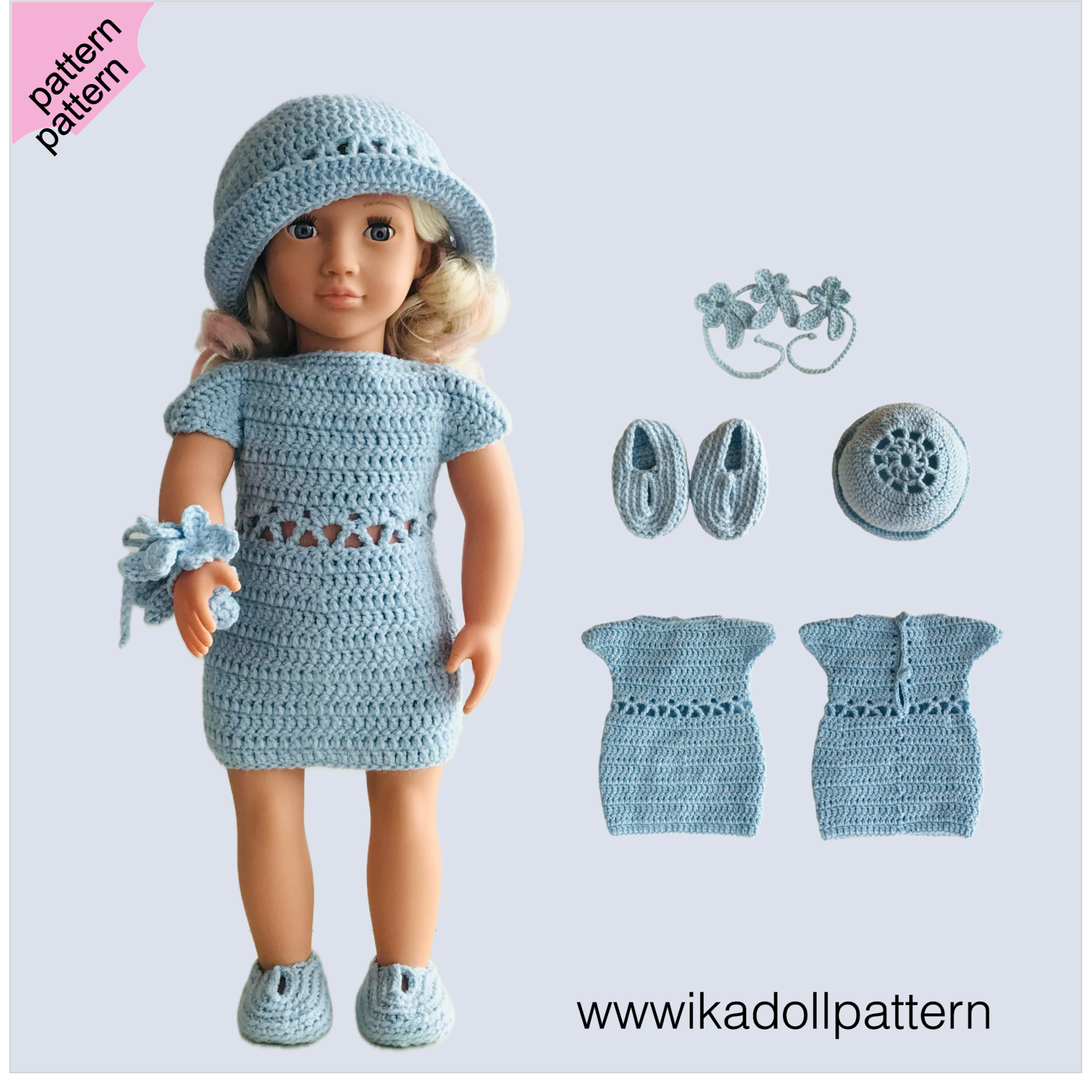 white christmas dresses Little Abbee Spring Petal Dress Doll Clothes Pattern 18 inch American Girl Dolls