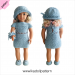 Crochet doll dress pattern ''Aisling'' 18 inch Dress Shoes Hat bracelet pattern Blue Dress ''Aisling'' 