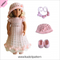 Crochet doll clothes pattern 18 inch Pink Dress ''Emma''