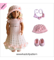 Crochet doll clothes pattern 18 inch Pink Dress ''Emma''