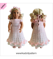 Crochet doll clothes pattern 18 inch Pink Dress ''Emma''