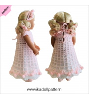 Crochet doll clothes pattern 18 inch Pink Dress ''Emma''