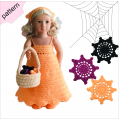 Halloween doll clothes patterns 18 inch Dress Shoes Headband coaster Bag pattern Orange Dress ''FIONA''