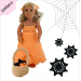 Halloween doll clothes patterns 18 inch Dress Shoes Headband coaster Bag pattern Orange Dress ''FIONA''