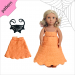 Halloween doll clothes patterns 18 inch Dress Shoes Headband pattern Orange Dress ''OLIVIA'