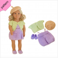 Crochet doll clothes pattern ''SCARLETT'' 18 inch Dress Shoes Hat Jacket pattern Lilac Dress 