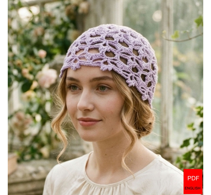 The Lavender Iris Beanie – Lacy Crochet Hat Pattern
