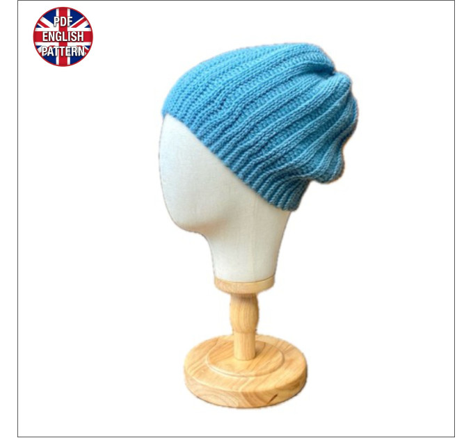 Ribbed Slouch Beanie Crochet Pattern