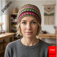 Crochet hat pattern for women, Colorful Hippie Hat pattern