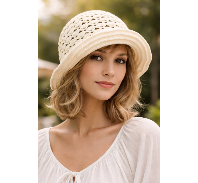 Crochet hat pattern for women, summer crochet flapper hat pattern, Eco friendly beach hat,