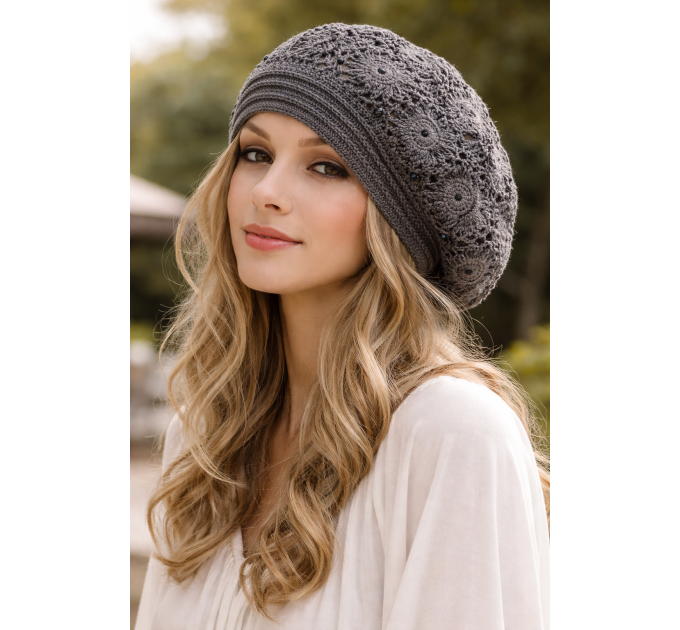 Crochet hat pattern Women's beret pattern Small, Medium, Large sizes