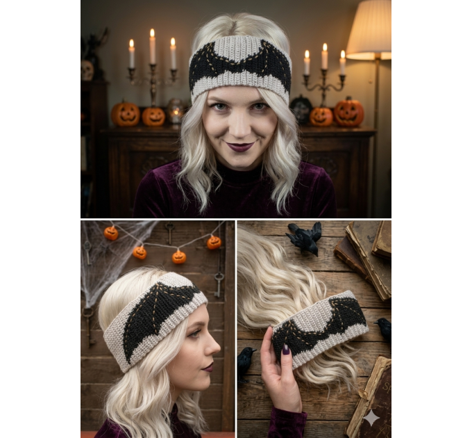 Bat & Dragon Wings Unisex Ear Warmer – Tapestry Crochet PDF Pattern