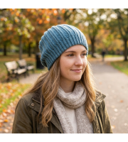 Ribbed Beanie Crochet Pattern PDF | Knit Look Slouchy Hat | Cotton Winter Digital Download | Easy Beginner Tutorial