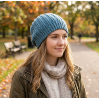 Ribbed Beanie Crochet Pattern PDF | Knit Look Slouchy Hat | Cotton Winter Digital Download | Easy Beginner Tutorial