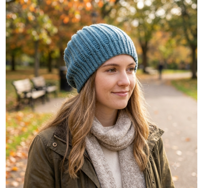 Ribbed Slouch Beanie Crochet Pattern