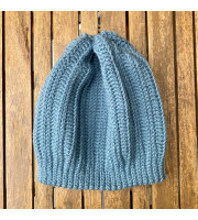 Ribbed Beanie Crochet Pattern PDF | Knit Look Slouchy Hat | Cotton Winter Digital Download | Easy Beginner Tutorial