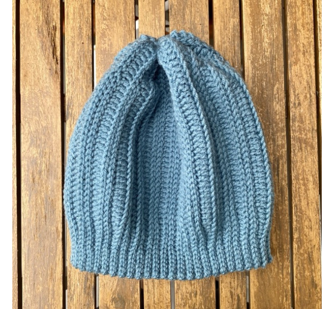 Ribbed Slouch Beanie Crochet Pattern