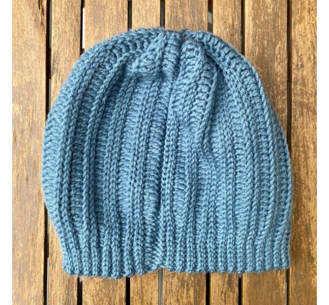Ribbed Slouch Beanie Crochet Pattern
