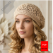 Crochet hat pattern cotton ivory beret boho style