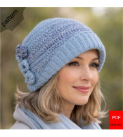 Crochet pattern women's cloche hat