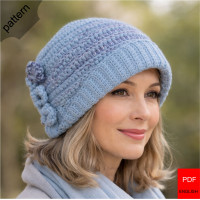 Crochet pattern women's cloche hat