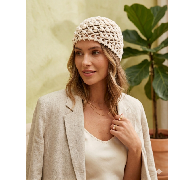 Crochet Pattern: Sandy Shore Mesh Cap