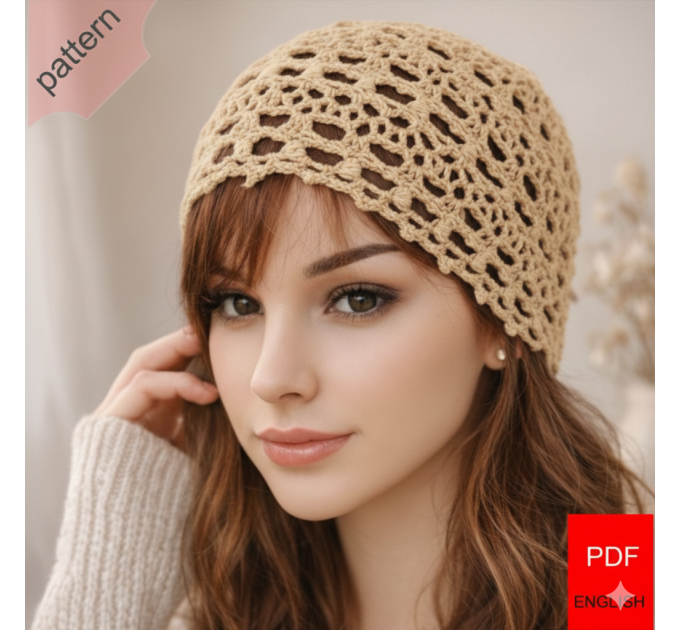Romance Lace Beanie Crochet Pattern (PDF Download)