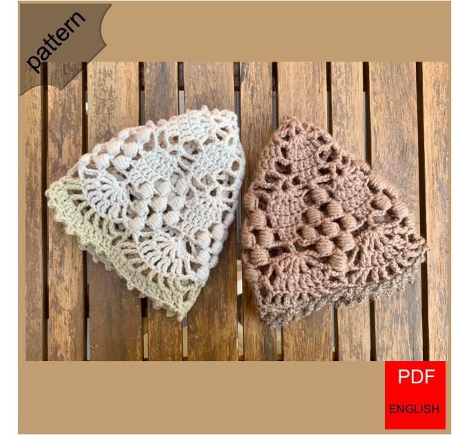 Lace Crown & Two-Tone Summer Beanie Crochet Pattern (PDF)