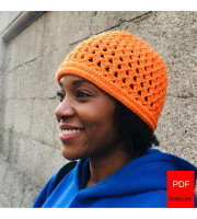 Pumpkin Spice Mesh Beanie Crochet Pattern Unisex PDF