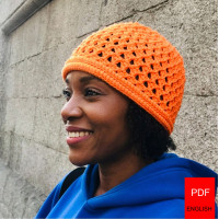 Pumpkin Spice Mesh Beanie Crochet Pattern Unisex PDF