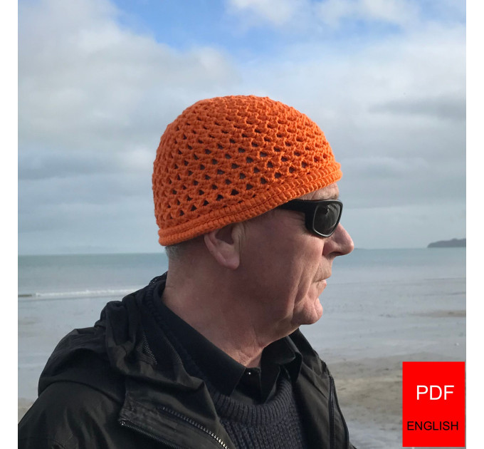 Pumpkin Spice Mesh Beanie Crochet Pattern Unisex PDF