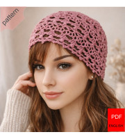 Romance Lace Beanie Crochet Pattern | Boho Mesh Summer Hat | Instant Download PDF Stitch Guide | Trendy Crochet Headwear