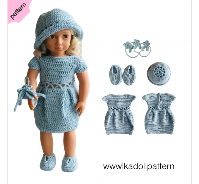 Crochet doll dress pattern ''Angelina'' 