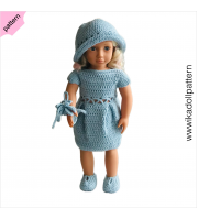 Crochet doll dress pattern ''Angelina'' 