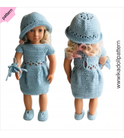 Crochet doll dress pattern ''Angelina'' 