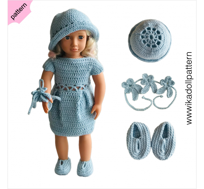 Crochet doll dress pattern ''Angelina'' 